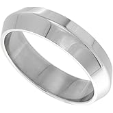 Surgical Stainless Steel 6mm Knife Edge Wedding Band Ring Polished finish sizes 8-14