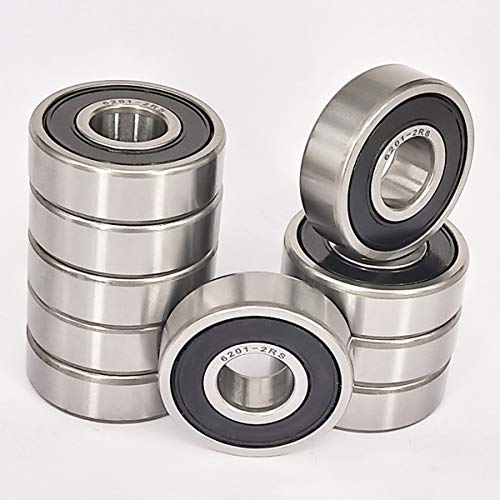 10 Pack 6201-2RS 12x32x10mm Sealed Ball Bearings Used for ental Equipment, Rolling Mills, Ship Rudder shafts, and Aggregate Crushers, Among Others.