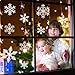 300+ Snowflake Window Clings Christmas Decorations - White Snowflakes Decals for Winter Windows (8 Sheets)