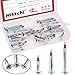 Hilitchi 24-Pcs [3-Sizes] 35mm 46mm 59mm Long Hollow Wall Drive Anchors Assortment Kit Zinc Plated Steel Heavy Duty Philips Round Headed Molly Bolt Drive for Drywall