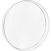 MAONAME Clear Round Serving Tray with Handles, 13" Plastic Clear Tray, Round Decorative Trays for Coffee Table, Ottoman, Bathroom, Vanity