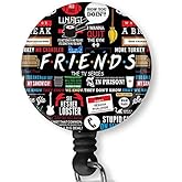 Friends TV Series Quotes Retractable ID Card Badge Holder with Alligator Clip, Name Nurse Decorative Badge Reel Clip on Card Holders