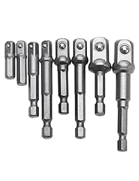dophee 8pcs Socket Adaptador de impacto Hex vástago Brocas Bar Set 1 4" 3 8" 1 2" Bits NUEVO