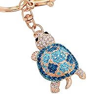 toataLOpen Novelty Keychains, Key Rings Pendant, Rhinestone Turtle Pendant Key Chain Holder Bag Car Hanging Ornament Blue