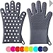 Finally! Heavy-Duty Women's Silicone Oven Mitts by Love This Kitchen | 2 Sizes Available in 9 Colors | Heat Resistant Gloves For Her Cooking, Baking & Barbecue Needs (1 Pair, M/L, Gray)