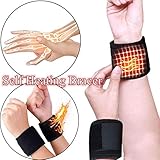 Oguine 1 Pair Tourmaline Magnetic Self-Heating Therapy Wrist Brace Sports Sprain Forearm Protection Wrist Belt Outdoor Indoor Accessories