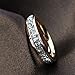 Fashion Month Womens Stainless Steel Rose Gold Wedding Ring Channel Set Cubic Zirconia Engagement Eternity Band for Her Size 6