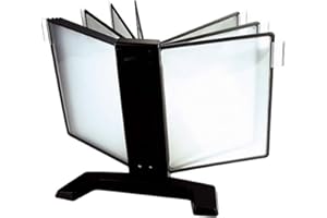 Aidata FDS005L Basic Desktop Reference Organizer, Letter Size, 10 Pockets with 10 Index Tabs, Display Panels Tilt 25 Degrees