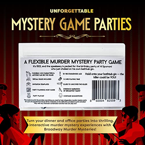 Roaring 20s Murder by Bathtub Gin 1920s Themed Murder Mystery Game