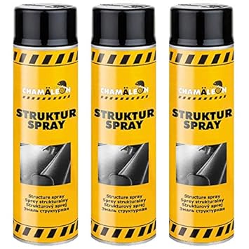 Chamäleon Strukturlack Schwarz 3 x 500ml Kunststoff Stoßstangenspray Plastik Bumper