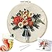 SUNTQ Embroidery Kit for Beginners Adults Cross Stitch Kit Hand Embroidery Starter Kit with Patterned Embroidery Cloth Hoop Thread Floss Craft Project(Flower Pattern) with Video Direction