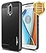 Moto G4 Case with [Tempered Glass Screen Protector], NageBee [Frost Clear] [Carbon Fiber] Slim Soft TPU Protective Bumper Cover Case for Motorola Moto G 4th Gen (Black)
