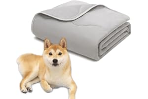 MICROCOSMOS Pet Cooling Blankets & Sleeping Mat- Reversible Washable Durable Dog Bed Cover, EZ Clean. Perfect Indoors, Outdoors or in The Car.(Grey/Grey, Thick 40" x 28")