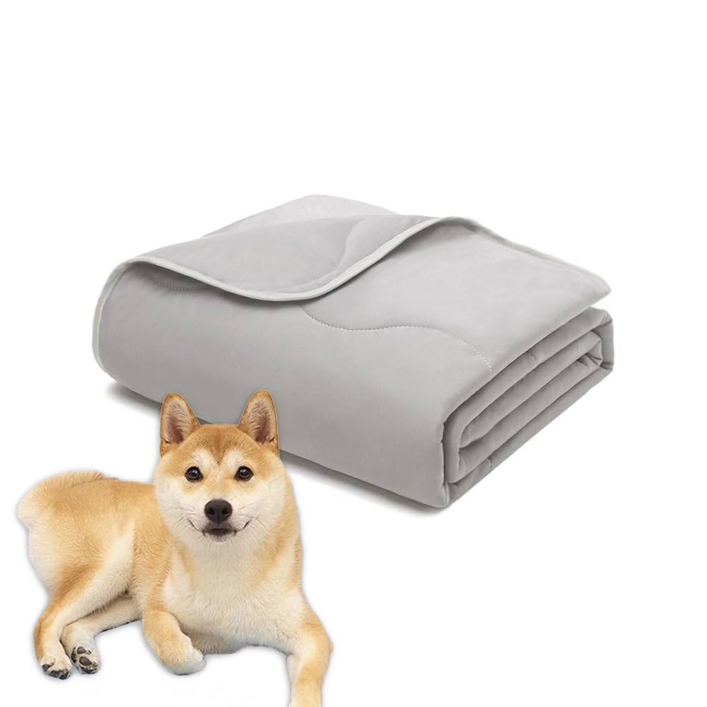 Photo 1 of MICROCOSMOS Pet Cooling Blankets & Sleeping Mat- Reversible Washable Durable Dog Bed Cover, Easy Clean. Perfect Indoors, Outdoors or in The Car.(Grey/Grey, 59" L x 40" W x 1.2" Th)