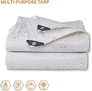 Amazon.com: Tarpaulin Tarp White Waterproof Tarps 