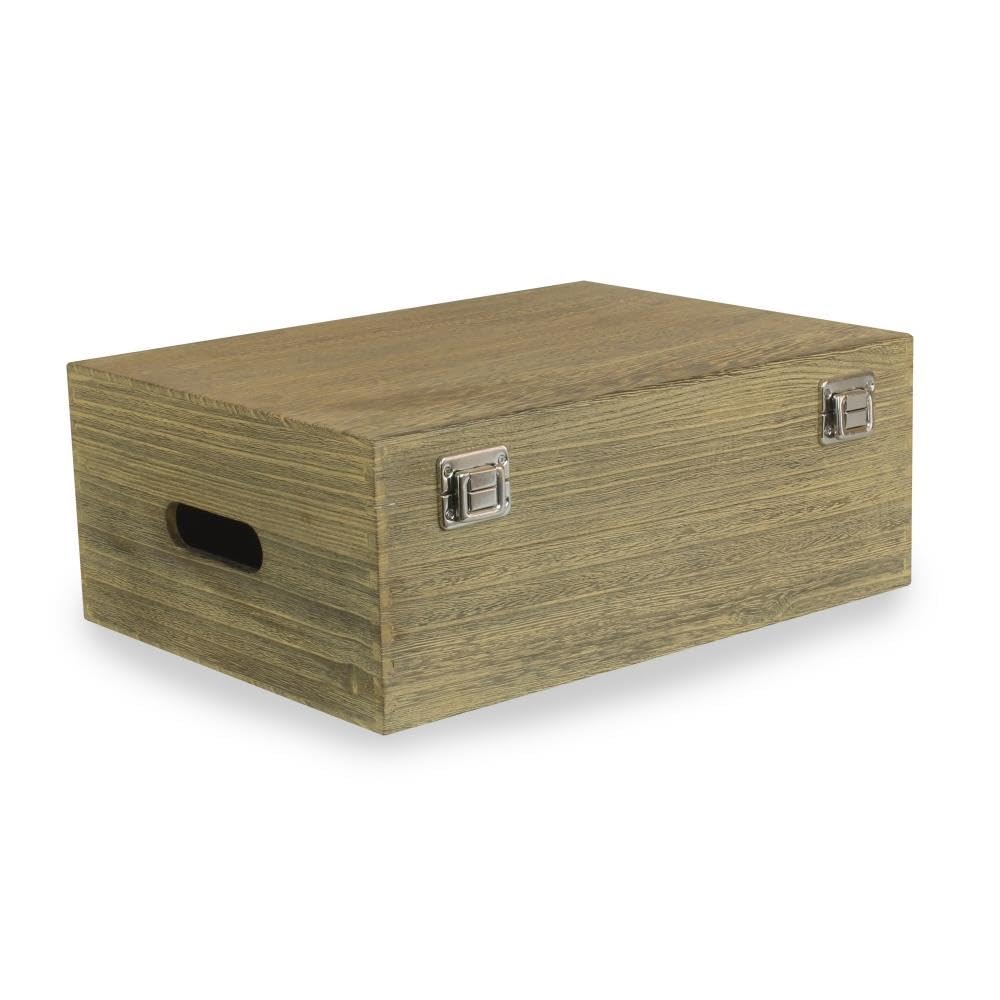 Red Hamper 35cm Oak Effect Wooden Box, Wood, Brown, 15 x 26 x 36 cm