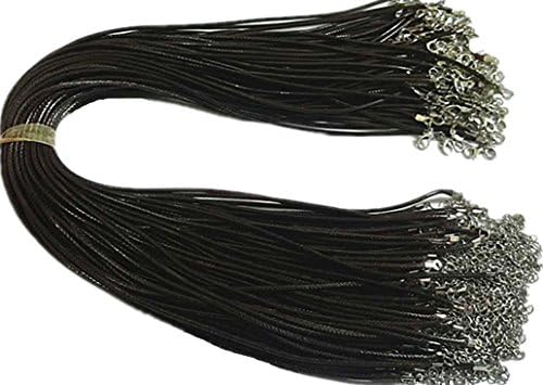 Haoyigou 2.0mm 20PCS Coffee Braided Leather Snake Necklace Beading Cord String Rope Chain Clasp