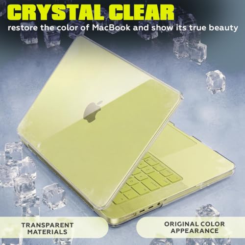 AMROAH for MacBook Neo Case 13 inch 2026 Model A3404 with A18 Pro Chip, Scratch Resistant Protective Hard Shell Case & Keyboard Cover & Screen Film & Type C, Crystal Citrus