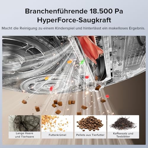 Qrevo Edge S5A Saugroboter mit Wischfunktion,Dual Anti-Tangle-System,18.500Pa,FlexiArm Design Kantenreinigung, Hebarem Wischmopp,75℃ Heißwasser-Moppwäsche (Schwarz)