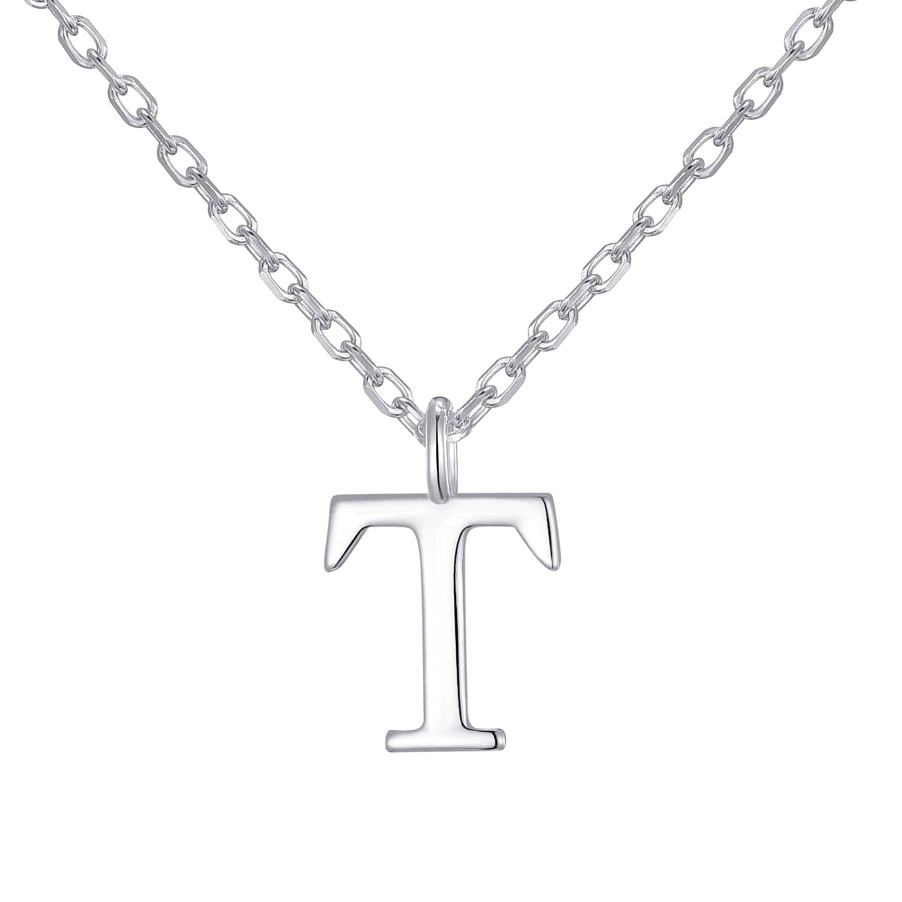 Philip Jones Sterling Silver Initial T Necklace
