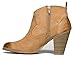 Western Slip On Stacked Heel Bootie - Distressed Ankle Pull Cowboy WomenÆs Boot