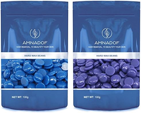 Hair Removal Hard Wax Beans, Amnadof Painless Waxing Ideal for Removal of Bikini and Body Hair on All Skin Types - Easy Depilatory &amp; No Strips Required
