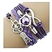 DOINSHOP Bracelet, Infinity Chain Cuff Jewelry Antique PU Leather Bracelet Charm (Purple) primary