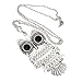 Amazing Value Jewelry Set Kit of 2 Classic Style Necklaces With Cute Black Eyed Owls Pendants On Chains In Silver And Golden Colors By VAGA®