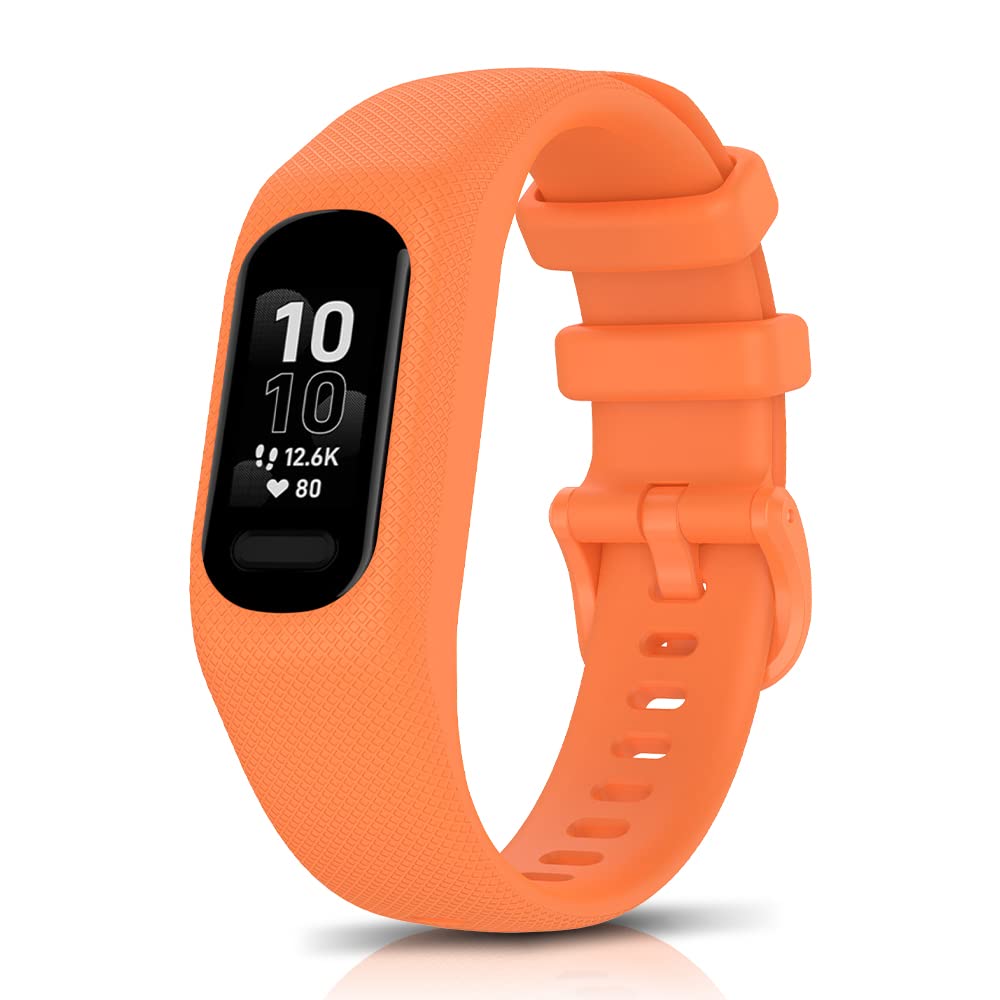 ToVioc Strap Compatible with Garmin Vivosmart 5, Soft Silicone, Breathable, Skin-Friendly, Replacement Strap for Garmin Vivosmart 5 - Orange