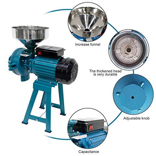 MOONCOOL Electric Grain Mill Wet Dry Mill Grinder 3000W, 110V