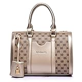 Women Handbag,Women Bag, KINGH Vintage PU Leather Shoulder Bag Purse 2 PCS Set Bag 089 Gold