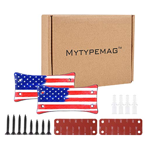 Gun Magnet Mount [2-Pack],Rubber Coated Gun Holder for Pistol,Handgun,Shotgun,Rifles, Revolvers, Safe, Hunting, Firearm Accessories, Using in Car, Truck, Wall, Desk, Vehicle and Home - U.S. Flag - Thumbnail 6