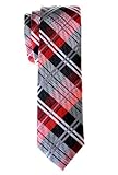 Retreez Men's Tartan Check Woven Microfiber Skinny Tie