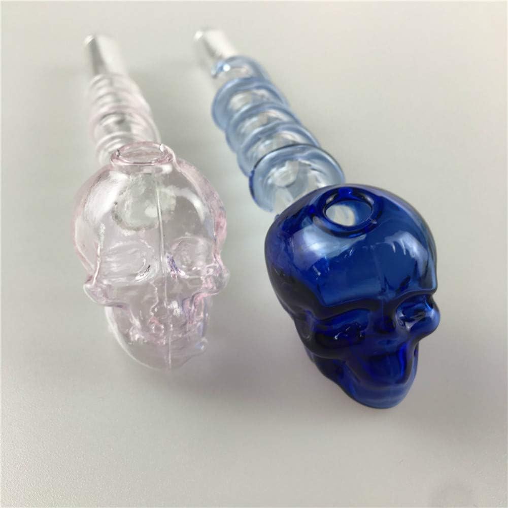 Aduben Dolores Guy 5 Inch Length Colorful Skull Spiral Glass Artcraft 6 Pipes Pyrex Random Color