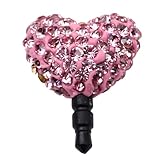 Leegoal Pink Heart Full Crystals Universal 3.5mm Dust Plug Ear Jack For Iphone 4 4S / iPad / iPod Touch / Other 3.5mm Ear Jack