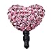Leegoal Pink Heart Full Crystals Universal 3.5mm Dust Plug Ear Jack For Iphone 4 4S / iPad / iPod Touch / Other 3.5mm Ear Jack