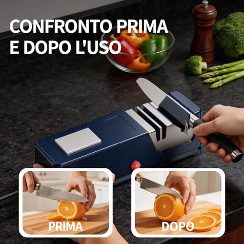5 in 1 Electric Knife Sharpener Diamond Coating Silent Motor Kitchen Knife Sharpener with Non-Slip Base Kitchen Tools Safe and Easy to Use (JU1)