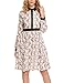 ACEVOG Women's Casual Floral Print Long Sleeve Fit and Flare Swing Dress with Belt