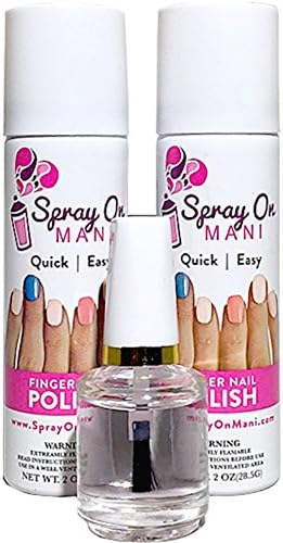 SprayOnMani - Spray On Nail Polish - FAST MANICURE - 3 PIECE SET - INCREDIBLE VALUE - BIG 2 OZ (Rose/Coral)