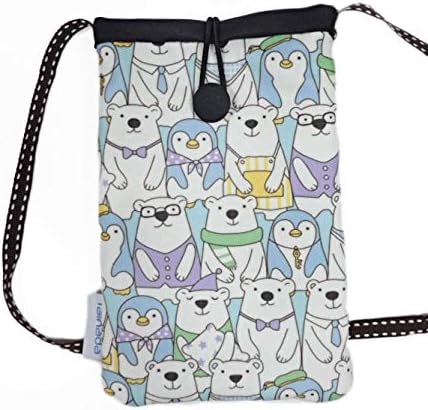 Tainada Crossbody Smartphone Pouch, Shockproof Cross Body Shoulder Wallet Travel Cell Phone Purse Bag for iPhone 11, 11 Pro Max, XR, Samsung S10+, Note 10+, Google Pixel 4, 3a XL (Polar Bear Blue)