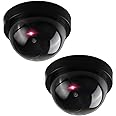 Fake Security Camera - Realistic Set of 2 Fake Security Cameras - Durable Dummy Cameras for Outside - Battery-Operated Fake Cameras with Red Light - Fake Outdoor Camera for Indoor or Outdoor