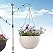 Growers Hanging Basket, Indoor Outdoor Hanging Planter Basket, 10.4 in.Round Resin Garden Plant Hanging Planters Decor Pot (White)