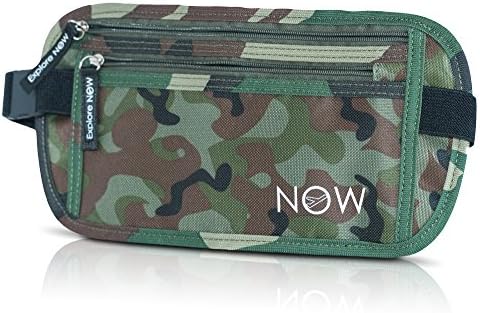 Hidden RFID Money Belt for Travel - Waist Pack for Men &amp; Women (Camo)