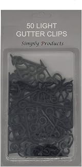 Simply Products 50 Black Gutter Hooks for Christmas String Lights Rope Lights view 3