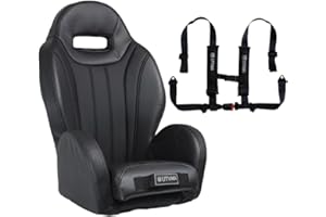 UTVMA UTV Mini Bucket Seat for Kids (Fits All Stock and Aftermarket UTV and Side by Side Seats) (Add Black 4 Point Harness)