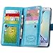 Joopapa S6 Case, Galaxy S6 Case, Samsung Galaxy S6 Wallet Case,Pu Leather Case Magnet Wallet Credit Card Holder Flip Cover Case Built-in 9 Card Slots & Stand Case for Samsung Galaxy S6 (Blue)