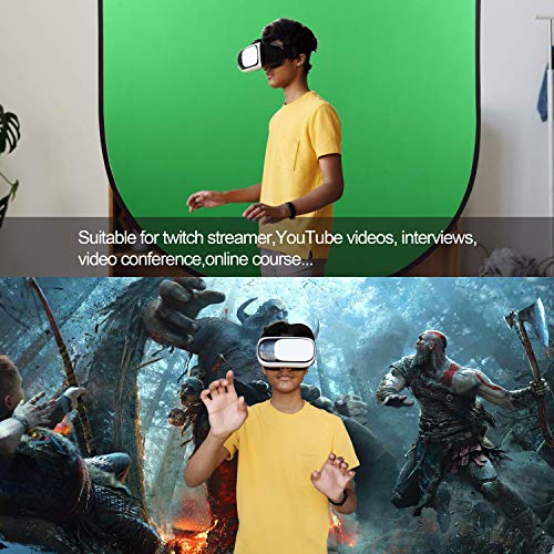 EMART Green Screen Kit, Pop Up Collapsible Chromakey Blue Backdrop