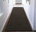 Indoor Solid Design Jute Back 3x8 Soft Shag Runner Rug for Hallway, Bedroom, Bathroom, Living Room, Kitchen, 2'7