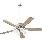 Quorum 4525-465 Ovation 52" Ceiling Fan with LED Lights, Satin Nickel
