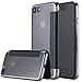 iPhone 7 Case, LONTECT Slim PU Leather Folio Flip Case with Card Slot & Clear Soft TPU Back Cover for Apple iPhone 7 - Black